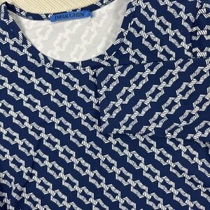 NWT J. McLaughlin Womens Small Catalina Cloth 3/4 Sleeve Blue Link Print Stretch